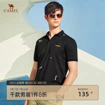 Camel mens 2021 summer new short-sleeved polo shirt mens Korean printing lapel t-shirt business casual top