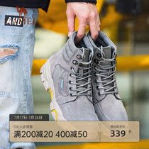 Camel mens boots 2021 spring and Autumn season tooling boots Mens fashion casual Martin boots Lace-up help British tooling shoes