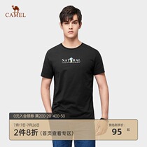 Camel mens 2021 Summer hipster mens Port wind printing letters round neck T-shirt Casual short sleeve top