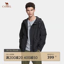 Camel mens outdoor single layer stormtrooper spring and summer waterproof breathable windproof jacket Multi-pocket mens jacket top