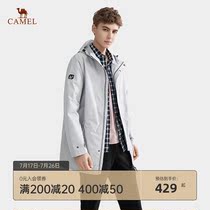 Camel outdoor long single layer stormtrooper mens and womens spring and autumn thin windproof waterproof jacket tide brand casual clothing