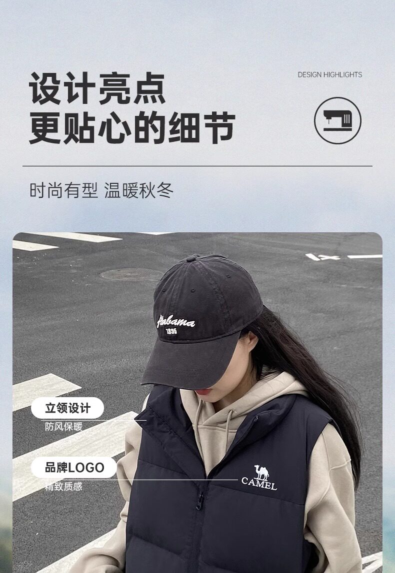 Пуховой жилет （小红书同款）骆驼羽绒马甲女2025秋冬季新款轻薄羽绒服短外套 Camel