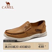 Camel mens shoes 2021 spring and summer new mens leather shoes comfortable soft cowhide shoes cover feet breathable soft sole casual shoes men