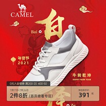 Camel 2021 spring and summer new trend fashion texture soft lace-up breathable sports casual wild sneakers