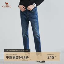 Camel mens 2021 autumn new jeans mens fashion youth straight mid-rise trousers casual pants men