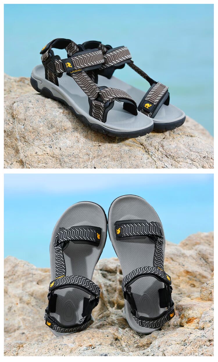 Giày nam lạc đà đôi dép 2018 hè đi biển mới giày nam chống trượt Velcro nữ thượng nguồn giày thể thao nam