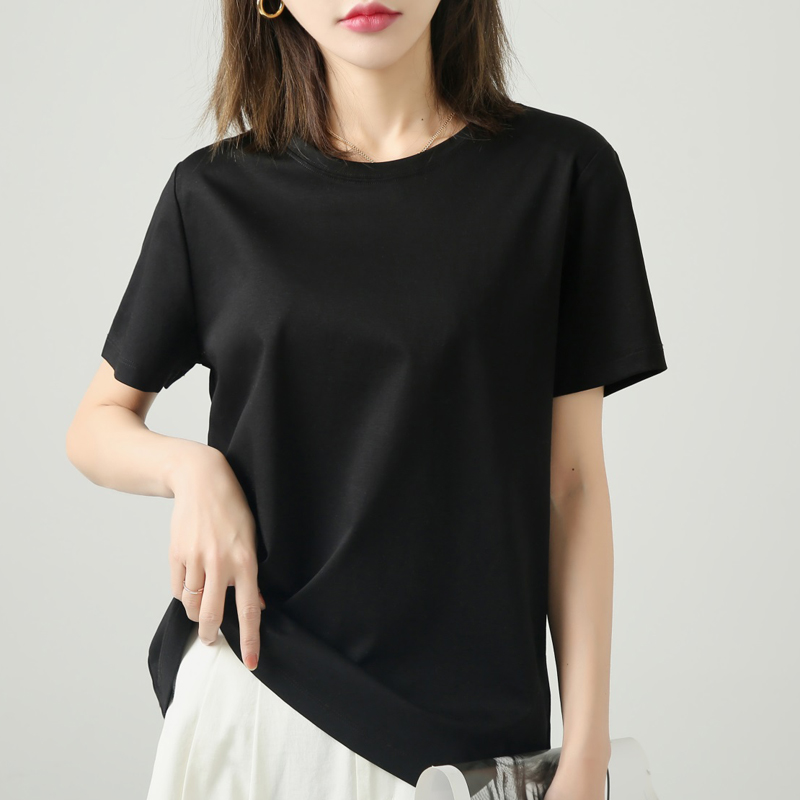 T-shirt women's short-sleeved loose solid color design sense niche 2021 new summer short cotton top Korean style trendy