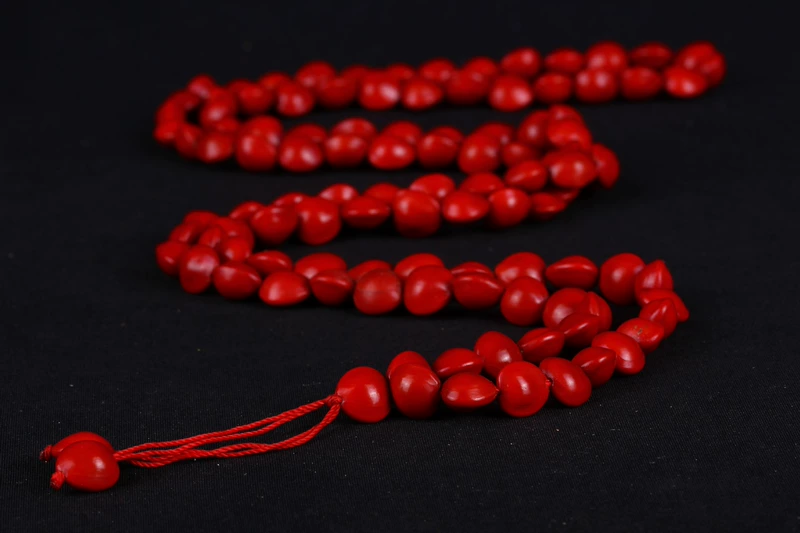 Thời trang Ac keo Đậu Handmade Handmade Vòng đeo tay màu đỏ Bodhi Dây đeo tay 108 Vòng tay Blood Bodhi Chuỗi liên kết Năm nam và nữ