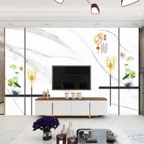 Full house Custom Marble TatXX_ENCODE_CASE_CAPS_LOCK_Off TV Background Wall Bamboo Wood Fiber Integrated Wall Panel 3D High Bright Face Assembled Wall Panel