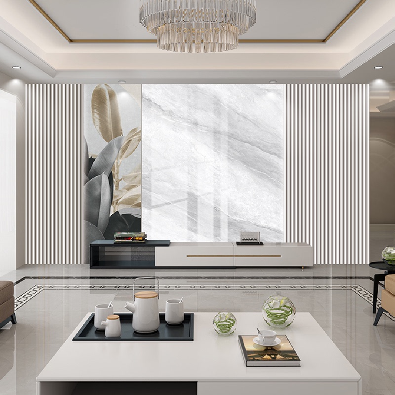 Pet Carbon Crystal Wall Panels Marble Pattern Tv Background Wall Bamboo Wood Fiber Wall Panels Anti-Collision Diamond Plate Background Wall