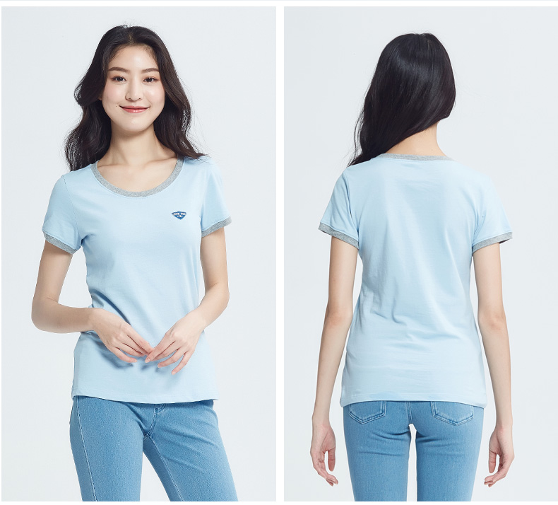 Nên và mùa hè mát mẻ phụ nữ mới ngắn tay T-Shirt cotton dịch vụ nhà áo sơ mi ngắn tay cổ tròn màu rắn lỏng đồ ngủ