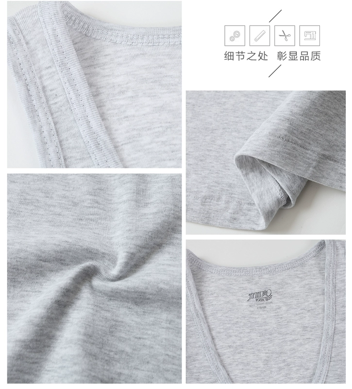 Áo thun cotton nam nên và mát mẻ Mới cổ tròn không tay thon gọn áo sơ mi nữ thanh niên dây đeo tay ngắn