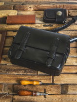 Knife 72 handmade custom shoulder crossbody bag Japanese Tochigi saddle leather AA grade black cowhide mens messenger bag