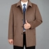 Áo khoác len trung niên nam trung niên kinh doanh bình thường dài phần dày cashmere áo bố áo khoác nam cao cấp nhập khẩu Áo len