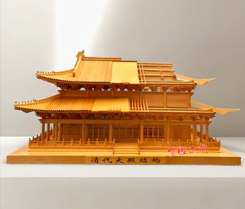 Wood Carving Crafts, Qing Dynasty Palace Structure, School Teaching Model, Huizhou Architecture Model, Baogu Temple Opening Tabletop Decoration Wood Carving Crafts, Qing Dynasty Palace Structure, School Teaching Model, Huizhou Architecture Model, Baogu Temple Opening Tabletop Decoration