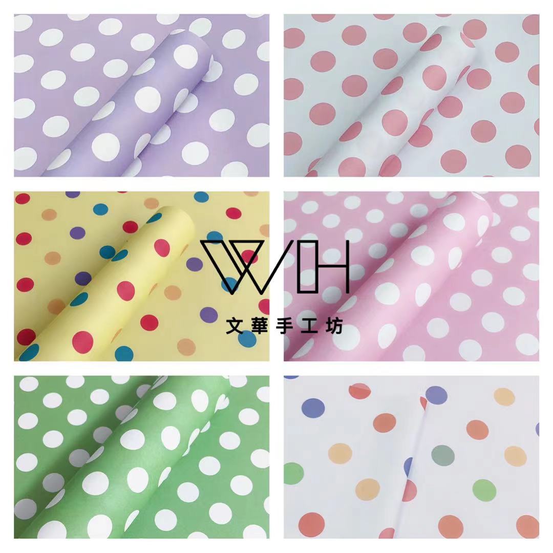 圣诞儿童节可爱通用生日拉花礼物礼盒包装纸套装手工圆点大张书皮详情8