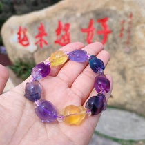 Putuo Mountain Praying for Futuo Colorful Fluorite Crystal Fox Hand card Everest Peach Blossom Guardian Marriage Is Getting Better