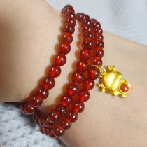 Putuo Mountain K light high permeability 5A orange red garnet imported material this year Niubao multi-circle hand string gift