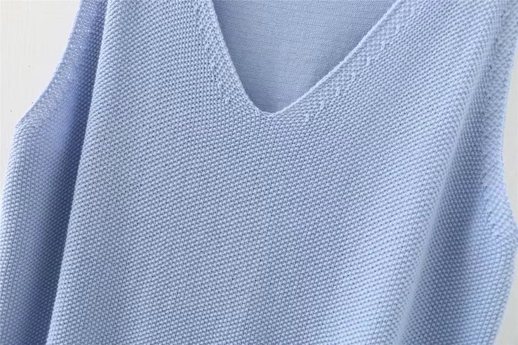Mùa hè 2017 phong cách mới cộng với phân bón XL dành cho nữ béo MM200 kg Phiên bản Hàn Quốc của áo vest dệt kim màu cổ chữ V áo khoác nữ hàng hiệu