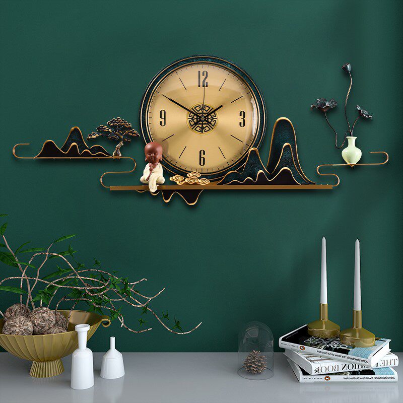 New Chinese hanging clock Living room Home Fashion pure copper light lavish watches minimalist modern atmosphere to decorate China wind clock