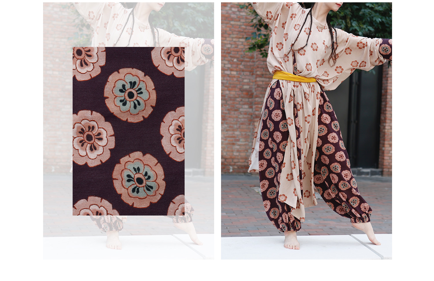 Китайцы одежда наборы 谜阿凰花临唐制圆领袍阔腿裤唐风汉元素汉服原创国风高端女装汉服