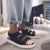 Giày sandal nam Binmugang mang phong cách Harajuku Phiên bản Hàn Quốc của xu hướng cá tính hai mang dép đi biển hoang dã - Sandal giày cao cổ nam Sandal