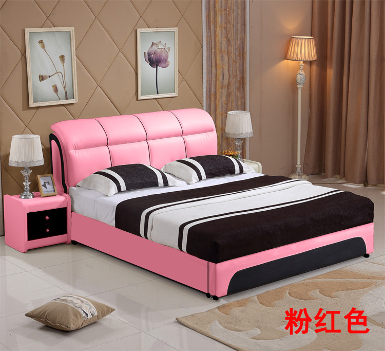 giường ngủ da Da đen 1,8 1,5 Thạc sĩ đúp Phòng ngủ giường hôn nhân giường công chúa đơn giản lưu trữ áp lực bơm 3 - Giường giá giường gỗ xoan đào