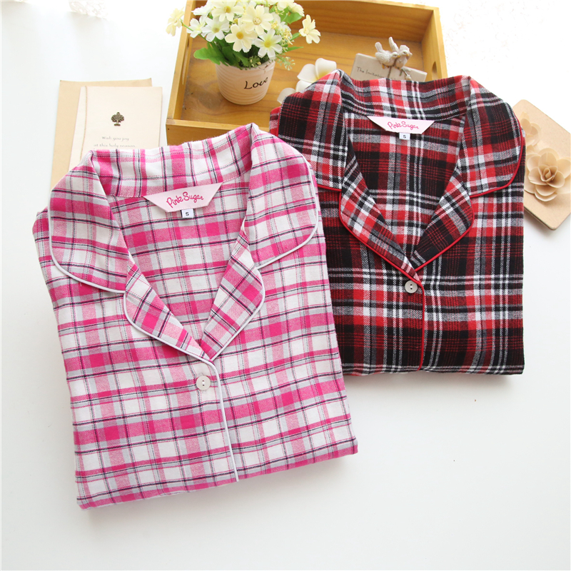 Ưu đãi đặc biệt cotton nhung chà nhám quần dài tay cho nam bộ đồ ngủ kẻ sọc phục vụ nhà 7-1 2-1 quần áo ngủ nữ