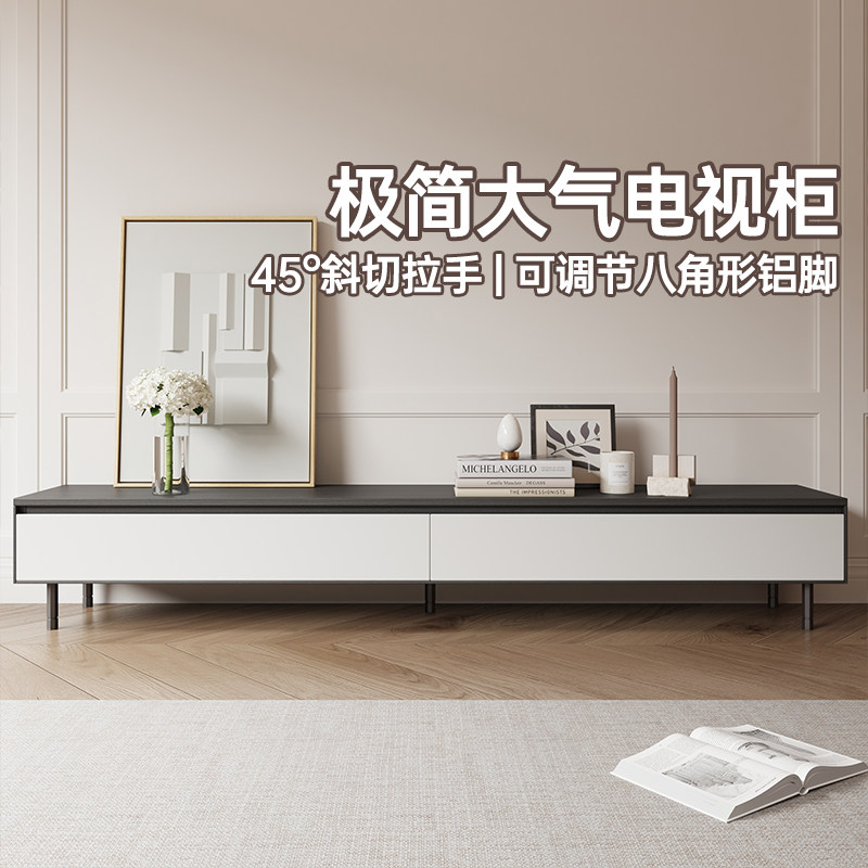 レッドアップルファニチャー リビングルーム用テレビキャビネットとコーヒーテーブルの組み合わせ モダンミニマリスト フロアスタンド収納キャビネット R0360+R1227