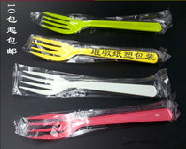 Disposable independent packaging plastic fork cake fork fruit fork radish ginseng Association ability free-range pig