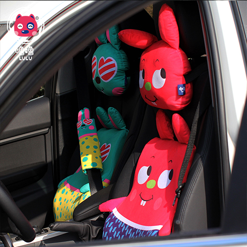 Snore Cartoon Car Head Ram Car Neck Ram On-board Waist Relying on the Four Seasons Universal Leaning Pillow Suit Car Accessories 