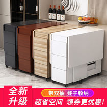 Non-space dining table folding table household simple small apartment rectangular mobile dining table multi-function