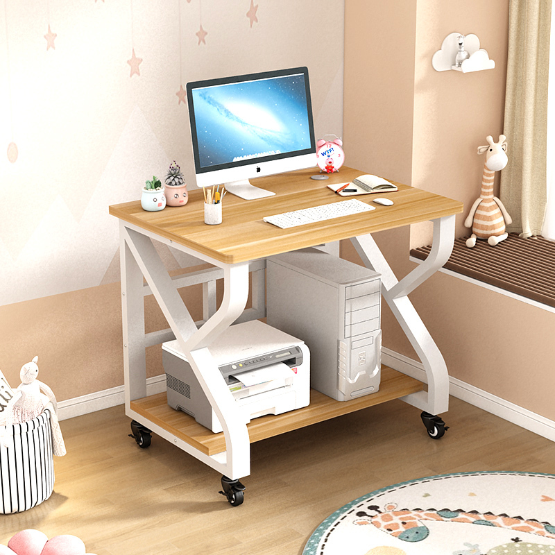 Bedroom Desktop Computer Desk, Movable Study and Writing Desk, Small Apartment Home Laptop Workstation, Desk with Wheels