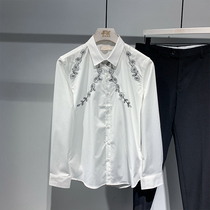 FX Wind-Shaped Niche Design Mens White Long Sleeve Shirt 2022 Spring New Loose Fashion Casual Shirt Man