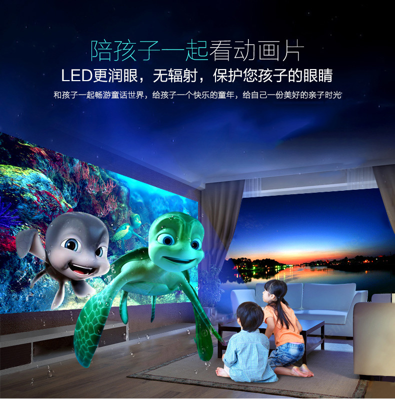 Máy chiếu RD805 HD không dây wifi 1080p thông minh led văn phòng micro điện thoại di động - Máy chiếu