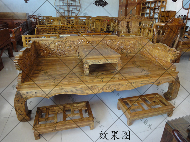 bàn gỗ rắn mới cũ elm Dương sofa giường chân chân ghế nhỏ cơ sở bảng kang Minh và nhà Thanh đồ nội thất cổ - Bàn trà bàn sofa mặt kính