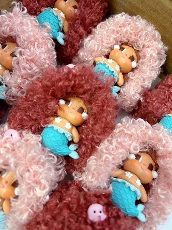 Finished Product Creative Doll Modification Afro-Haired Crying Baby Phone Keychain Mermaid Backpack Earphone Pendant