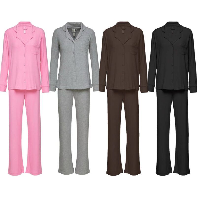 Export Original Luxury Kardashian Pajama Set Skims Women's Fashion Plus Size Modal Comfortable Loungewear