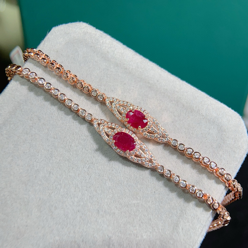 Old-Fashioned Ruby Bracelet for Women, Natural Pigeon Blood Red, S925 Silver Inlaid with Natural Gemstones Old-Fashioned Ruby Bracelet for Women, Natural Pigeon Blood Red, S925 Silver Inlaid with Natural Gemstones