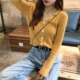 Áo len cổ lọ mùa thu đầu mùa thu cardigan hàng đầu thích hợp cho ngực nhỏ áo len mỏng lười gió nữ retro Han Fan - Đan Cardigan