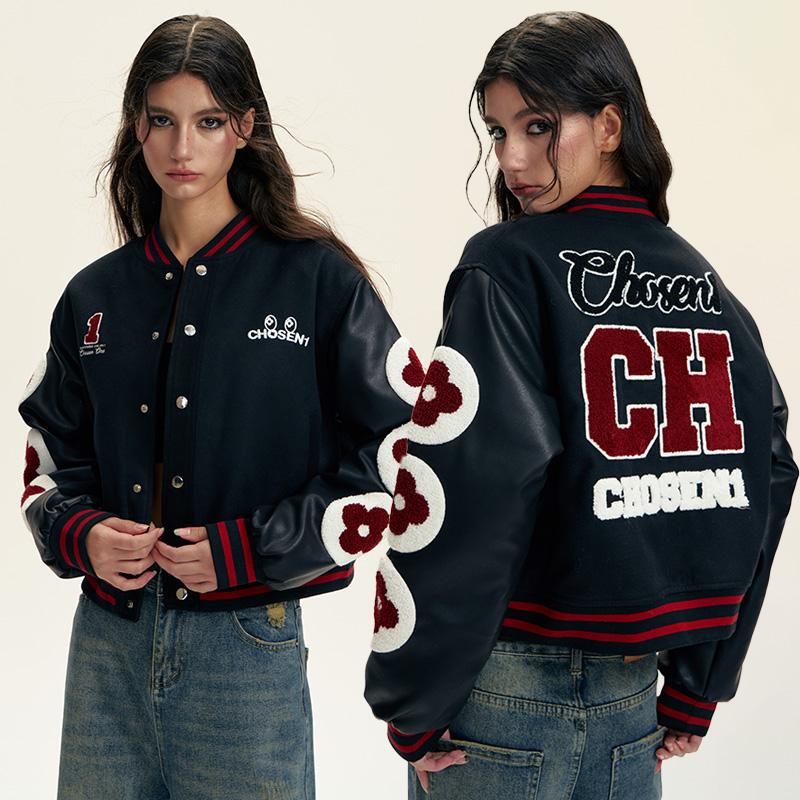 Chosen1 Ch Baseball Uniform Women's Jacket Good-Looking Short Spring New Unique American Retro Embroidered Jacket for Men