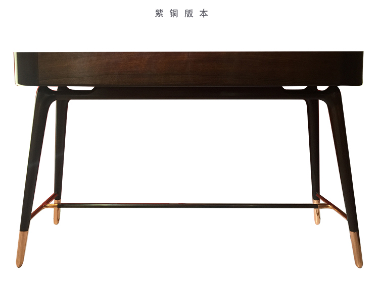 [AMY Furniture Nội thất magiê] 玄 关 bàn gỗ óc chó màu đen đá cẩm thạch đồng nguyên chất đơn giản, gỗ rắn hiện đại - Bàn / Bàn bàn gỗ gấp