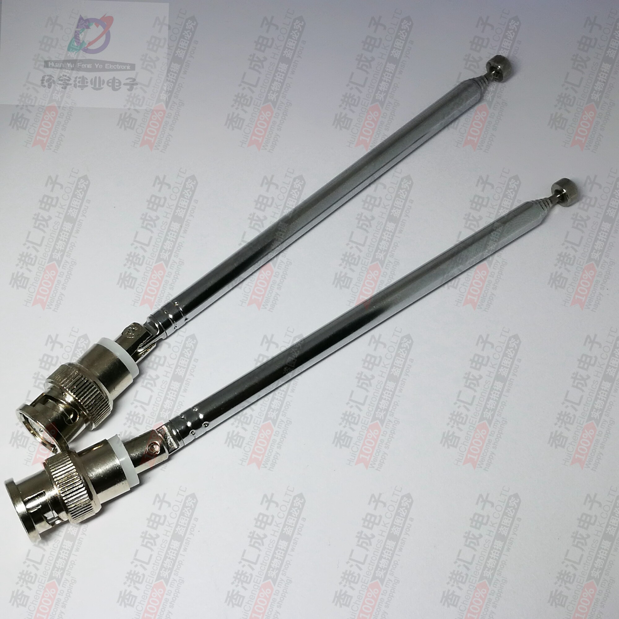 BNC male head tie rod antenna 6 sections 45cm flat head long tooth radio tie rod antenna