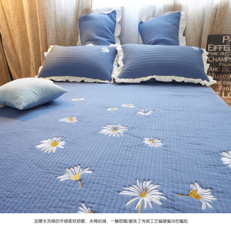 Hàn Quốc giặt chăn bông chăn bông trải giường ba bộ chăn bông đa chức năng xù lông bao phủ bộ giường đơn - Trải giường bộ drap giường