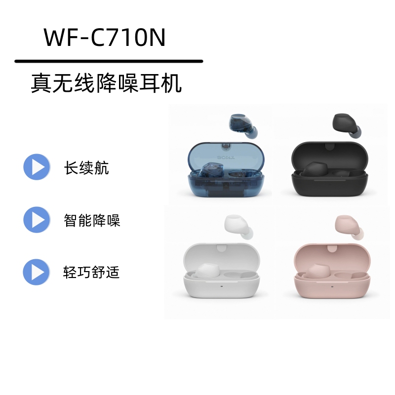 Sony Wf- C710N True Wireless Bluetooth Noise-Canceling Headphones, Comfortable Sports In-Ear Headphones