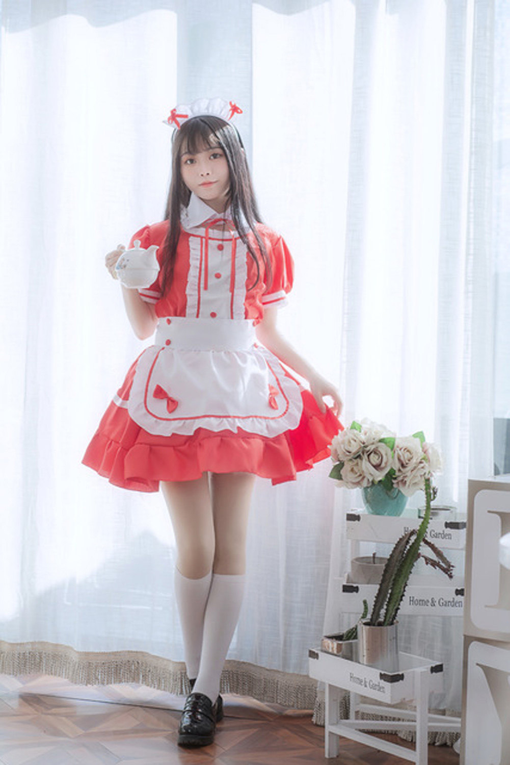 人気急上昇 Xl白黒半袖かわいいメイド服アニメコスプレ服カフェメイド服ソフトガール服
