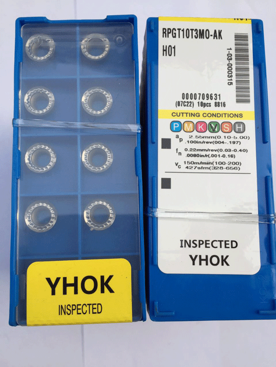 South Korea YHOK aluminum with blade RPGT10T3MO-AK numerical control milling cutter sheet