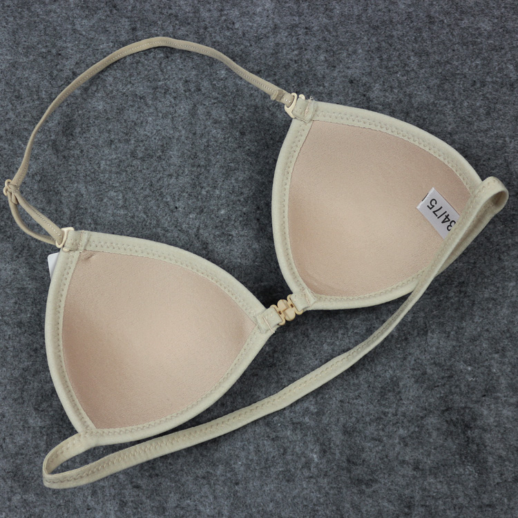 Mặc bikini áo ngực treo cổ phía trước khóa mịn không có hỗ trợ tam giác đồ lót nóng mùa xuân bơi hiển thị đồ lót