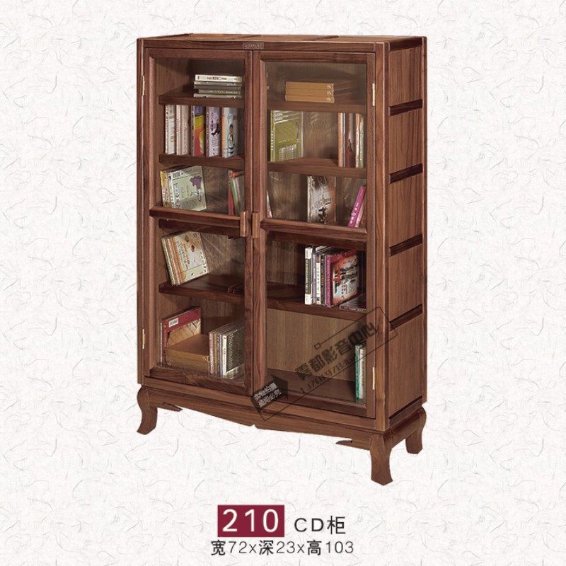 Jazz rack black walnut loud cabinet 210 with door CD cabinet DVD record cabinet container disk storage cabinet