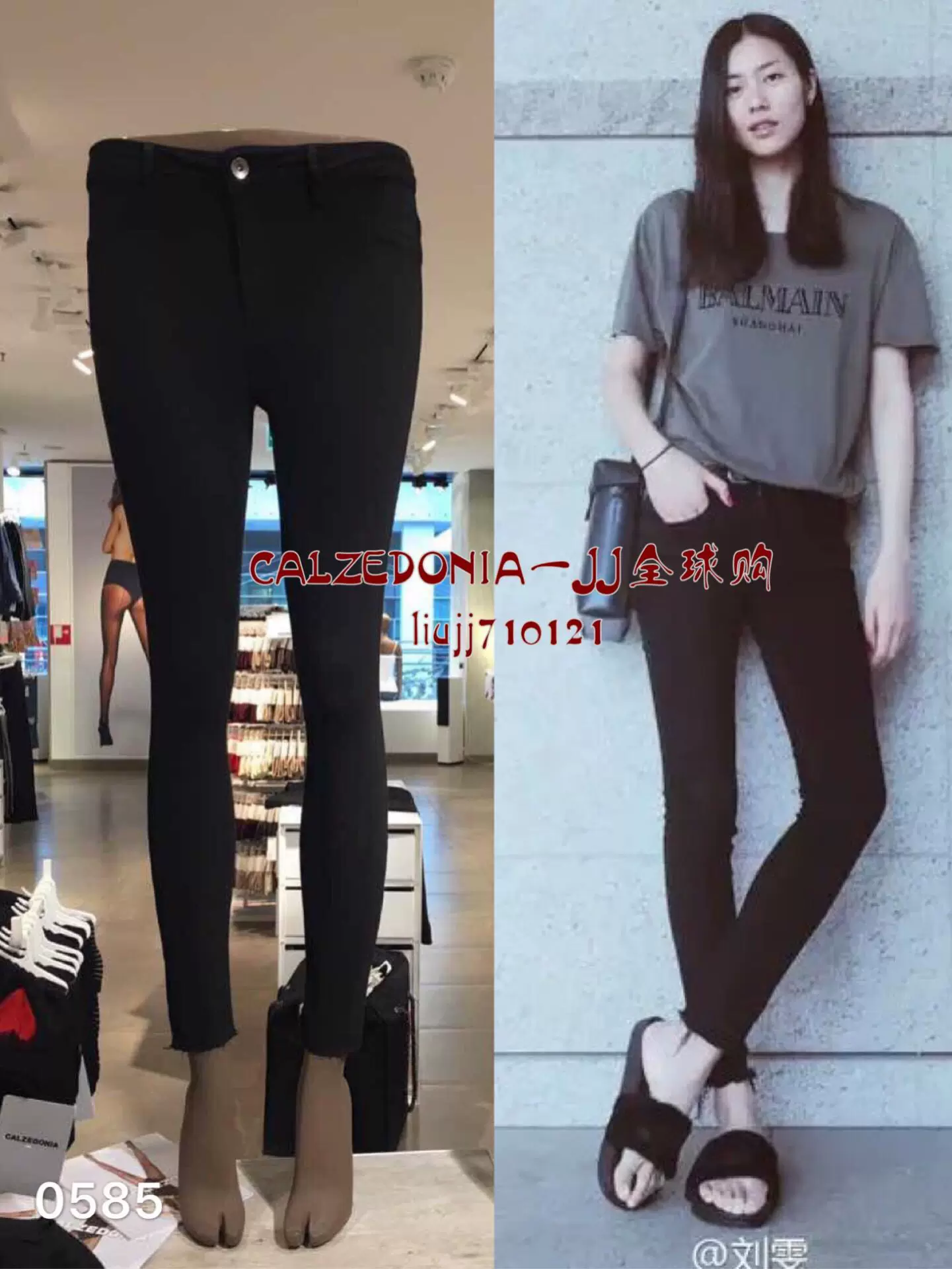 [【В наличии】Италия Calzedonia сверх-tight skinny стройнящие плотные базовые брюки0585]